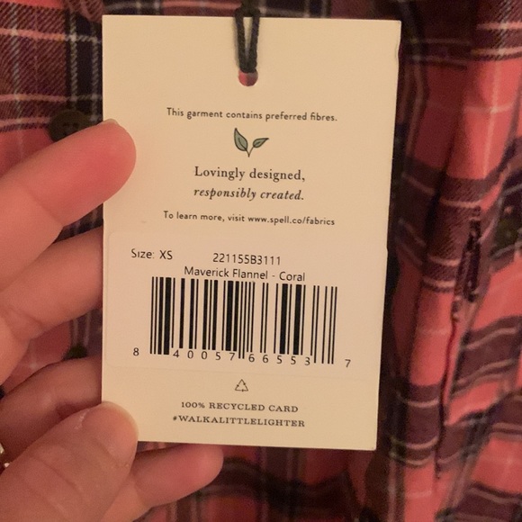 Spell maverick flannel coral NWT XS - Picture 9 of 9